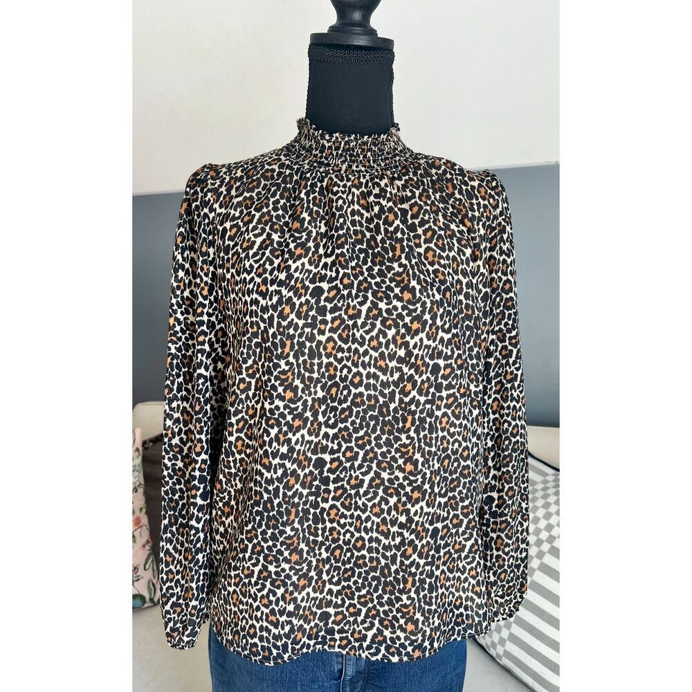 J CREW - LEOPARD PRINT MOCK NECK - SIZE S - Picture 4 of 8